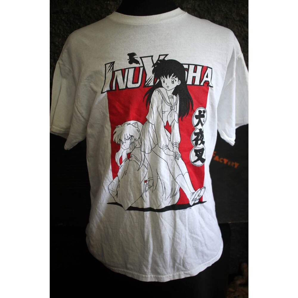 Inuyasha Anime Graphic T-Shirt White 2009 Rumiko Takahashi Manga Tee Adult L XL